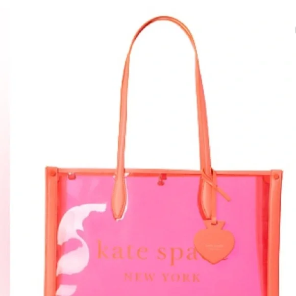 kate spade Pink and Coral Clear Market Tote with Zip Pouch - Picture 3 of 14